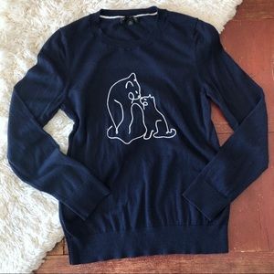 Banana Republic Navy Cat Kitten Sweater 